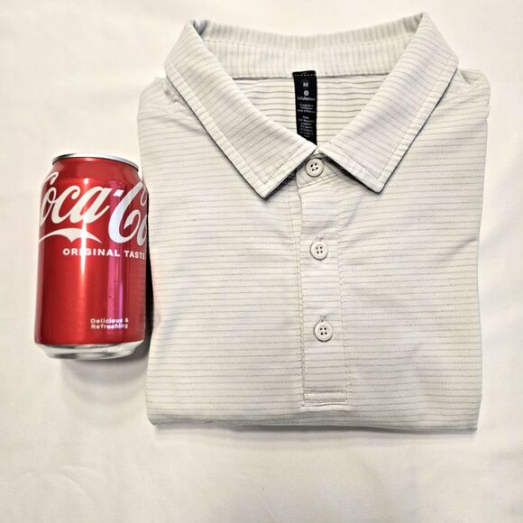 Lululemon Gray Striped Polo Shirt – Size M – Soft Stretch Performance Fab Value - Picture 8 of 8